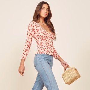 Reformation Jemma Top in Daisy Days Size 4